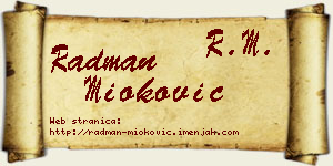 Radman Mioković vizit kartica